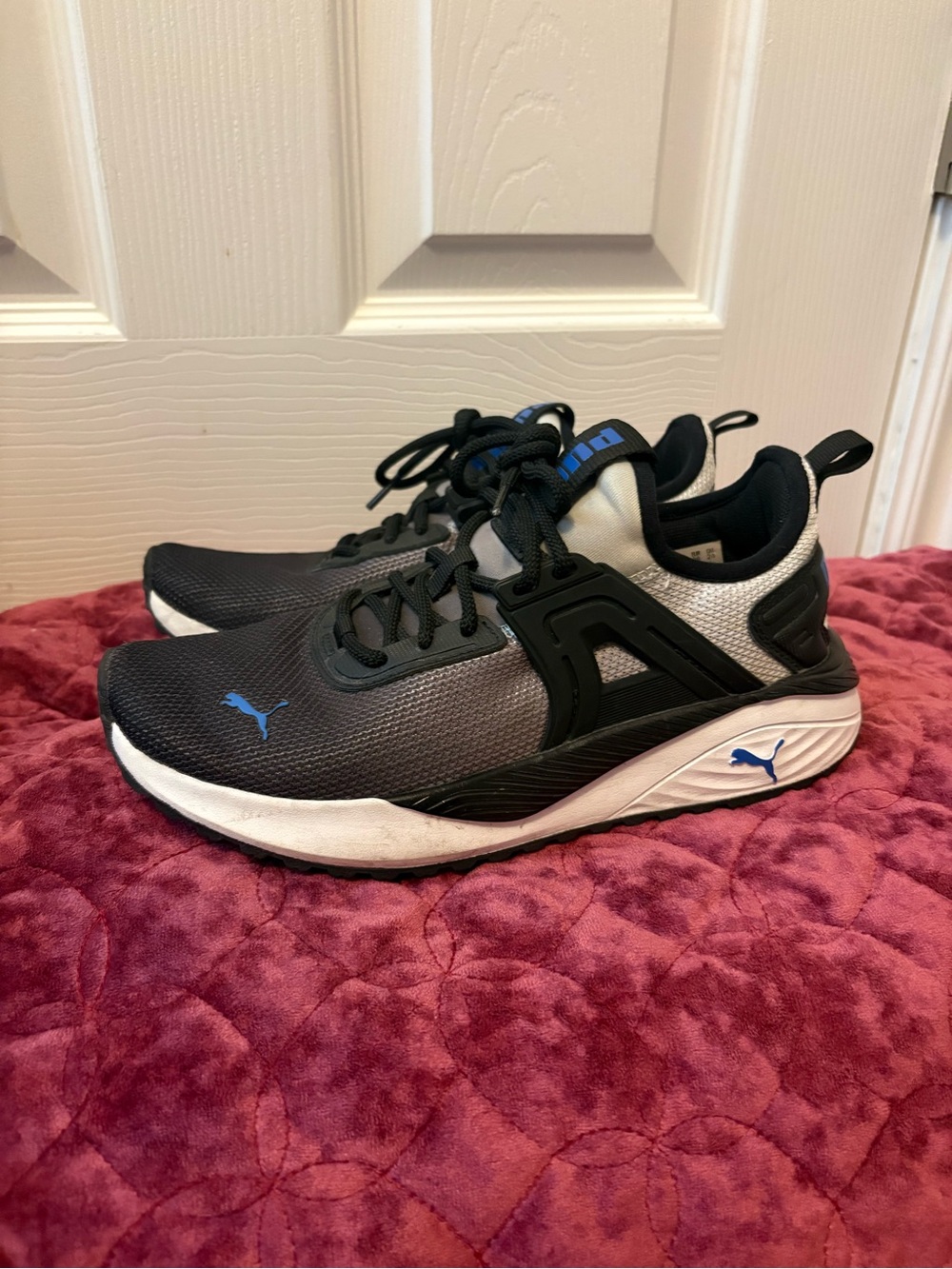 Puma Black Sneakers with Blue Interior Accent